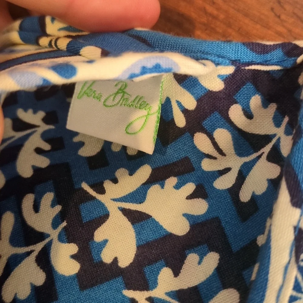 Vera Bradley Mini Bi-fold Wallet In Blue Lagoon; Retired